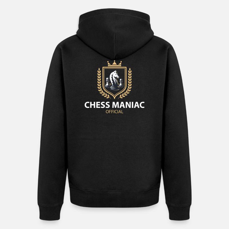 Échecs - Échecs - Chess Maniac - Veste à capuche bio Premium Unisexe - noir