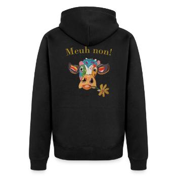 vache Meuh non! - Veste à capuche bio Premium Unisexe - noir - Dos - Nico (187cm)