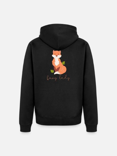 Fox Lovers Gift Foxy Lady - Unisex Premium Organic Zip Hoodie - black