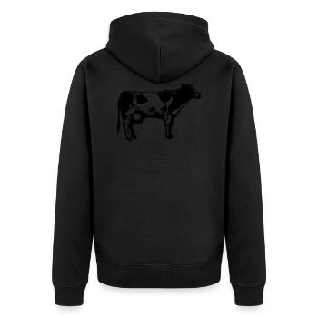 logo de vache - Veste à capuche bio Premium Unisexe - noir - Dos - Nico (187cm)