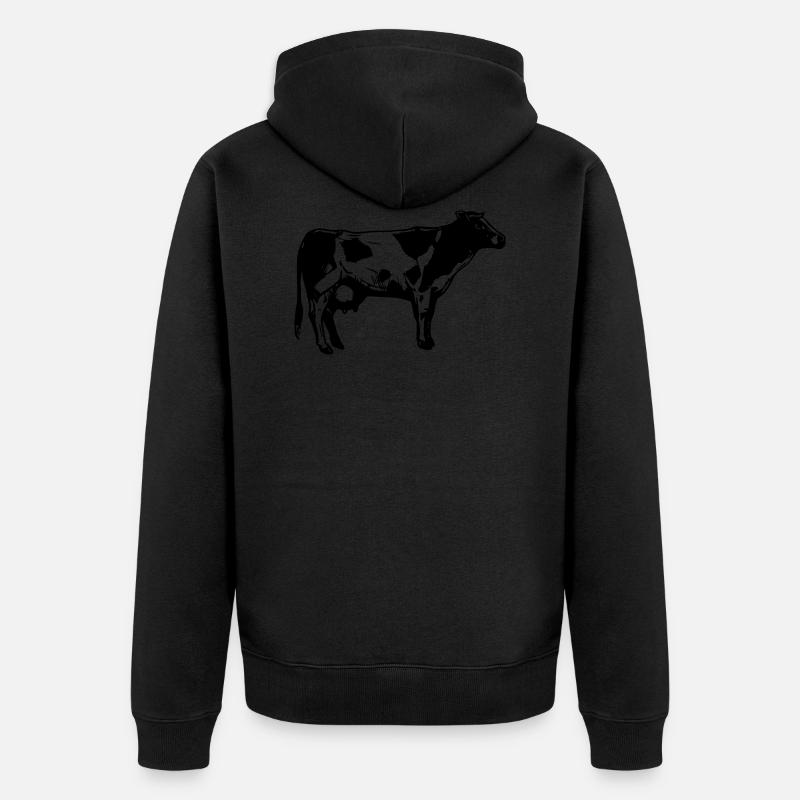 Kuh-Logo - Unisex Premium Bio Zip Hoodie - Schwarz