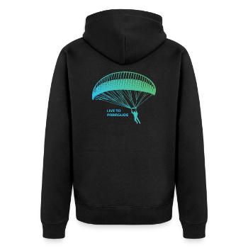 Vivre pour le parapente - parapente - Veste à capuche bio Premium Unisexe - noir - Dos - Nico (187cm)