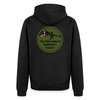 AU LOIN N'EXISTE PAS - Veste à capuche bio Premium Unisexe - noir - Dos - Nico (187cm)