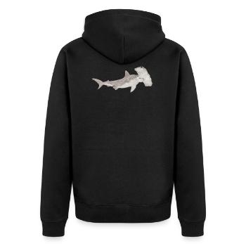 Great hammerhead, shark, shark - Unisex Premium Organic Zip Hoodie - black - Back - Nico (187cm)