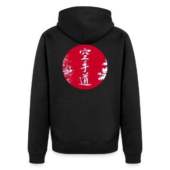Karate-Do Au fRed Dot Blanc - Veste à capuche bio Premium Unisexe - noir - Dos - Nico (187cm)