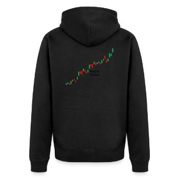 Étapes de négociation - Veste à capuche bio Premium Unisexe - noir - Dos - Nico (187cm)