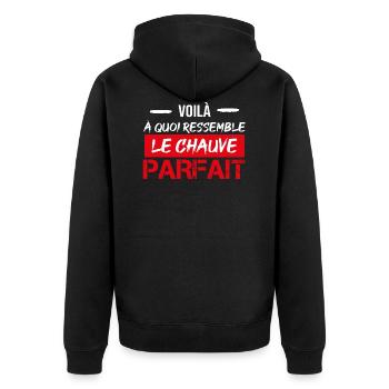 Voilà à quoi ressemble le chauve parfait - Veste à capuche bio Premium Unisexe - noir - Dos - Nico (187cm)