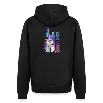Kontrabass - Unisex Premium Bio Zip Hoodie - Schwarz - Hinten - Nico (187cm)