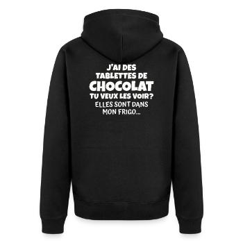 J'ai des tablettes de chocolat - Veste à capuche bio Premium Unisexe - noir - Dos - Nico (187cm)