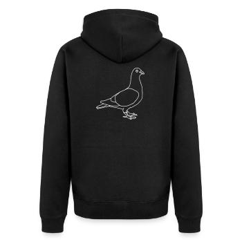 Pigeon Line art - Unisex Premium Organic Zip Hoodie - black - Back - Nico (187cm)