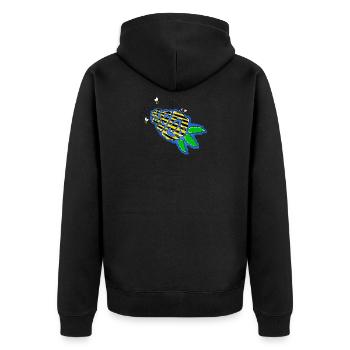 Bienenkraut - Unisex Premium Bio Zip Hoodie - Schwarz - Hinten - Nico (187cm)