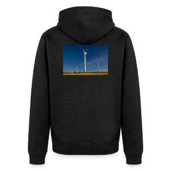 Moulin à vent. Éolienne - Veste à capuche bio Premium Unisexe - noir - Dos - Nico (187cm)