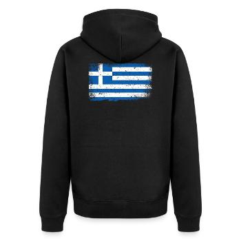 Drapeau de la grèce - Veste à capuche bio Premium Unisexe - noir - Dos - Nico (187cm)