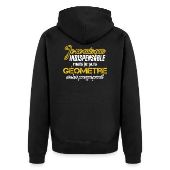 Géomètre humour métier carrière idée cadeau drôle - Veste à capuche bio Premium Unisexe - noir - Dos - Nico (187cm)