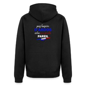 Pas besoin d'abdos avec un smile pareil - Veste à capuche bio Premium Unisexe - noir - Dos - Nico (187cm)