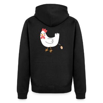 Poulet caca un œuf! - Veste à capuche bio Premium Unisexe - noir - Dos - Nico (187cm)