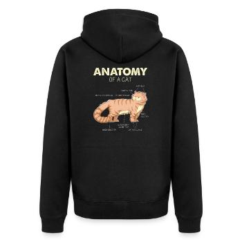 Katze Anatomy of a Cat - Lustige Katzengeschenke - Unisex Premium Bio Zip Hoodie - Schwarz - Hinten - Nico (187cm)
