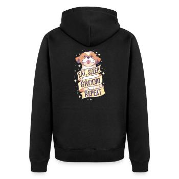 Dog Groomer Dogstyler Groomer Dog Grooming - Unisex Premium Organic Zip Hoodie - black - Back - Nico (187cm)