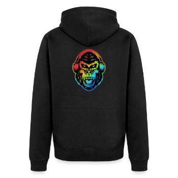 Casque de gorille en colère coloré - Veste à capuche bio Premium Unisexe - noir - Dos - Nico (187cm)