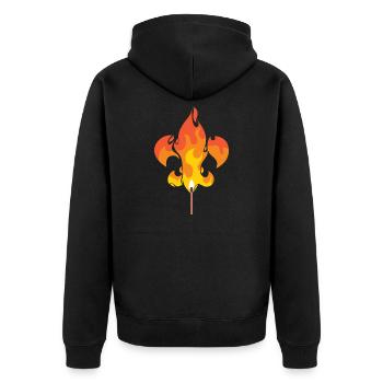Cadeau de feu de camp Boy Scout Lily Fleur De Lis - Veste à capuche bio Premium Unisexe - noir - Dos - Nico (187cm)
