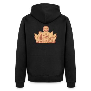 Bouddha Om - Veste à capuche bio Premium Unisexe - noir - Dos - Nico (187cm)
