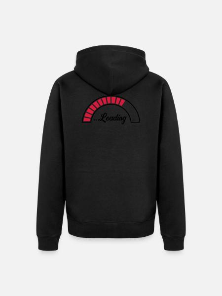 loading bar icon - Unisex Premium Organic Zip Hoodie - black