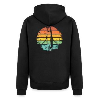 Rétro navette spatiale fusée de la NASA grunge - Veste à capuche bio Premium Unisexe - noir - Dos - Nico (187cm)