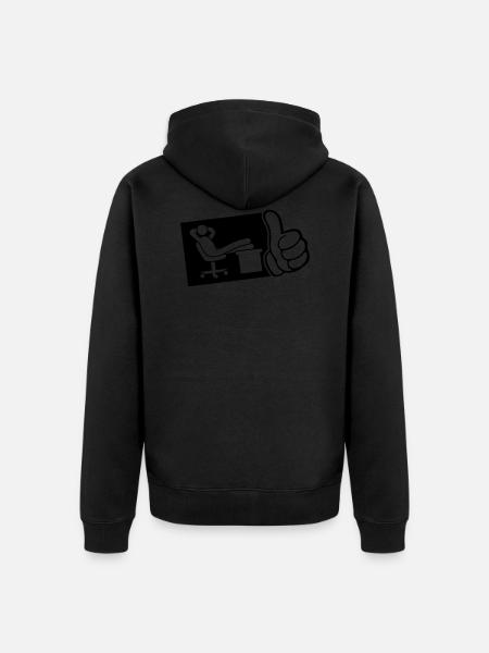work office chill thumb - Unisex Premium Organic Zip Hoodie - black