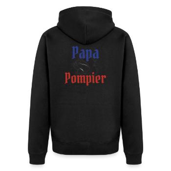 Papa pompier! - Veste à capuche bio Premium Unisexe - noir - Dos - Nico (187cm)