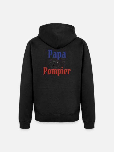 Papa pompier! - Veste à capuche bio Premium Unisexe - noir