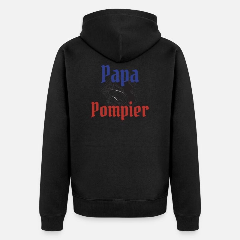 Papa pompier! - Veste à capuche bio Premium Unisexe - noir
