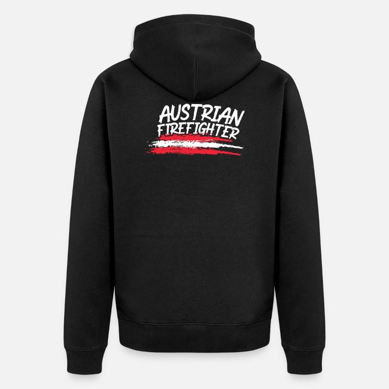 Austrian Firefighter -SIX - Unisex Premium Bio Zip Hoodie - Schwarz