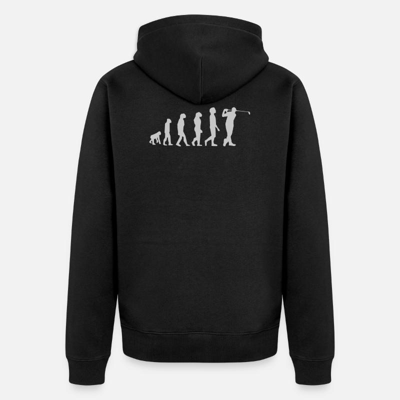 Golf Evolution - Unisex Premium Bio Zip Hoodie - Schwarz