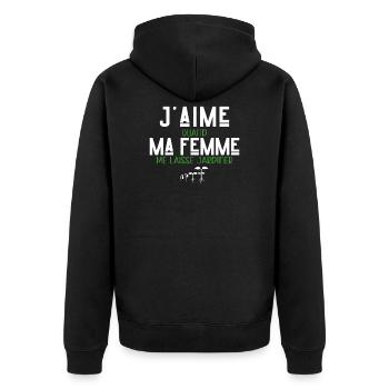 Jardinage humour loisir jardin idée cadeau homme - Veste à capuche bio Premium Unisexe - noir - Dos - Nico (187cm)