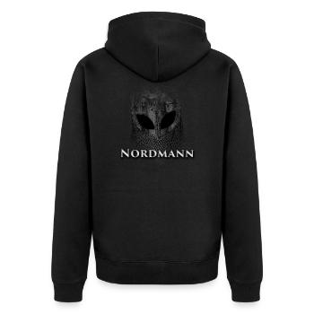 Nordmann - Unisex Premium Bio Zip Hoodie - Schwarz - Hinten - Nico (187cm)