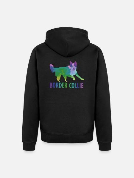 Border Collie gift - Unisex Premium Organic Zip Hoodie - black