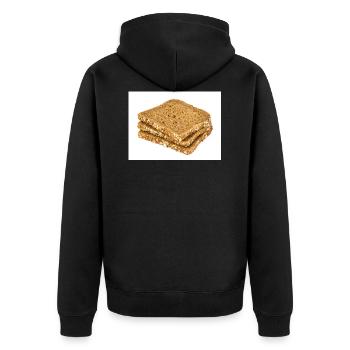 Loaf. bread - Unisex Premium Organic Zip Hoodie - black - Back - Nico (187cm)