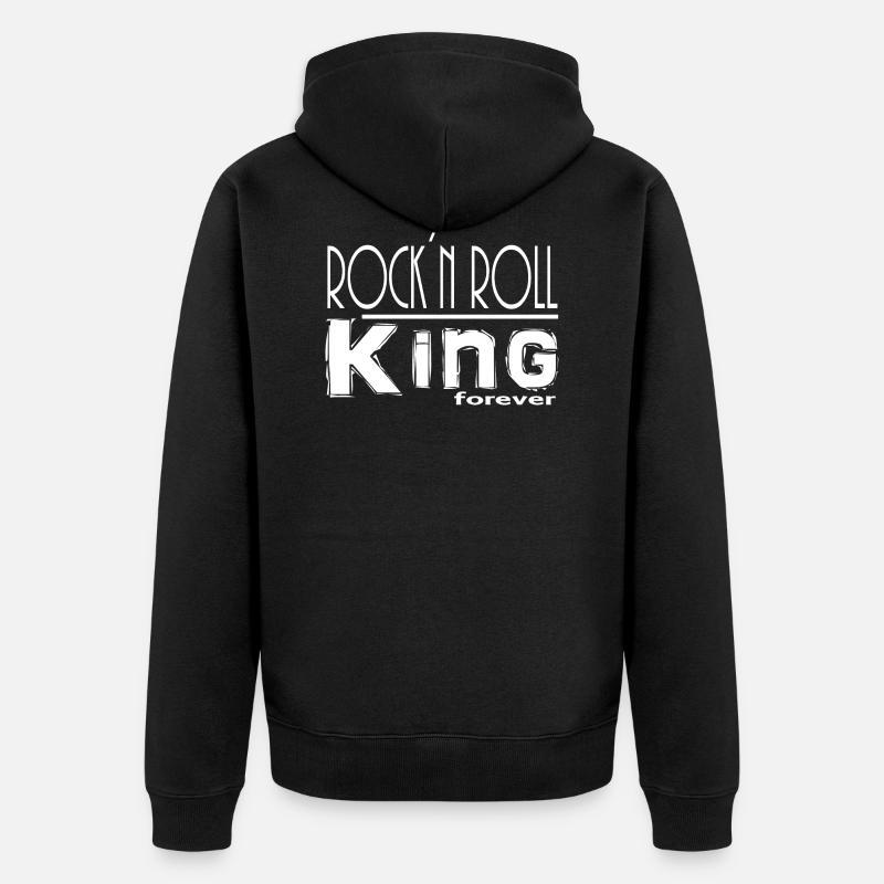 Rock n Roll King - Unisex Premium Organic Zip Hoodie - black