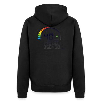 40 Jahre Zähler Geburtstag days hours - Unisex Premium Bio Zip Hoodie - Schwarz - Hinten - Nico (187cm)