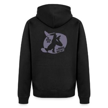 I can't I dance Hip hop girl run - Unisex Premium Organic Zip Hoodie - black - Back - Nico (187cm)