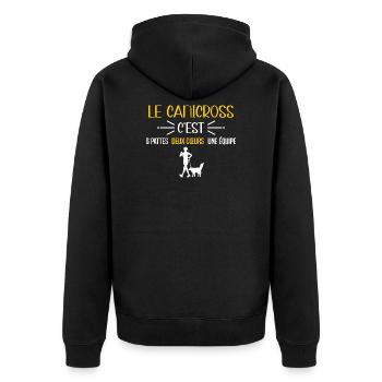 Canicross sport chien, idée cadeau sportifs humour - Veste à capuche bio Premium Unisexe - noir - Dos - Nico (187cm)