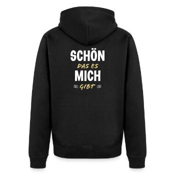 Lustige Sprüche Cooler Spruch Geschenkidee Party - Unisex Premium Bio Zip Hoodie - Schwarz - Hinten - Nico (187cm)