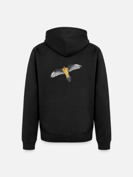 bearded vulture - Unisex Premium Organic Zip Hoodie - black