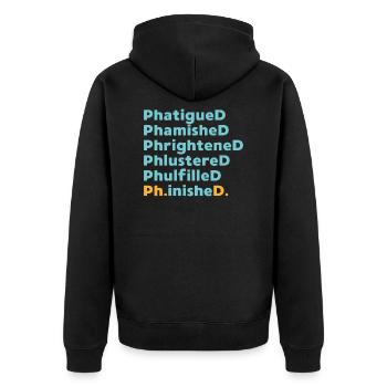 Diplôme de doctorat disant cadeau universitaire - Veste à capuche bio Premium Unisexe - noir - Dos - Nico (187cm)