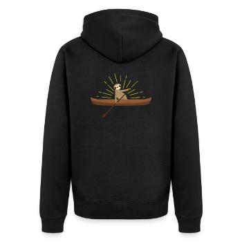 Sloth Canoeing Canoe Sloth Canoeing Gift - Unisex Premium Organic Zip Hoodie - black - Back - Nico (187cm)