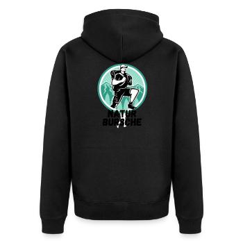 echter Naturbursche - Unisex Premium Bio Zip Hoodie - Schwarz - Hinten - Nico (187cm)