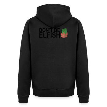 have-a-christmas-like-no-otter-Right - Unisex Premium Bio Zip Hoodie - Schwarz - Hinten - Nico (187cm)