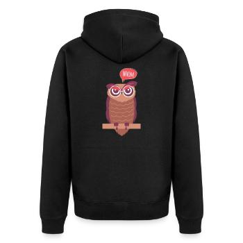 Englischlehrer Englischlehrerin Grammatik Eule - Unisex Premium Bio Zip Hoodie - Schwarz - Hinten - Nico (187cm)