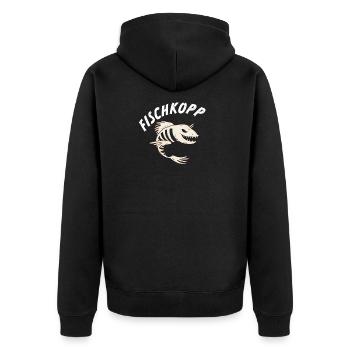 Fischkopp Norddeutschland Norden Nordseen Sprüche - Unisex Premium Bio Zip Hoodie - Schwarz - Hinten - Nico (187cm)