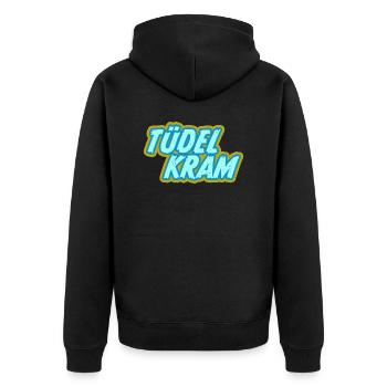 Tüdelkram Norddeutsch Nordsee Plattdeutsch Spruch - Unisex Premium Bio Zip Hoodie - Schwarz - Hinten - Nico (187cm)